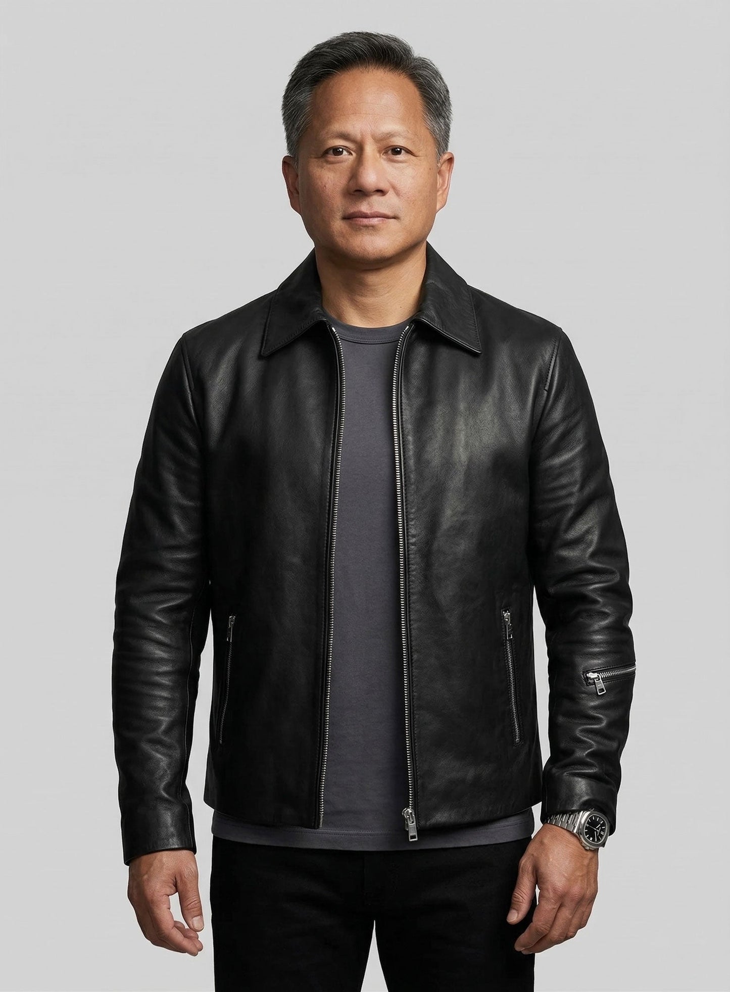 Jensen Huang Leather Jacket