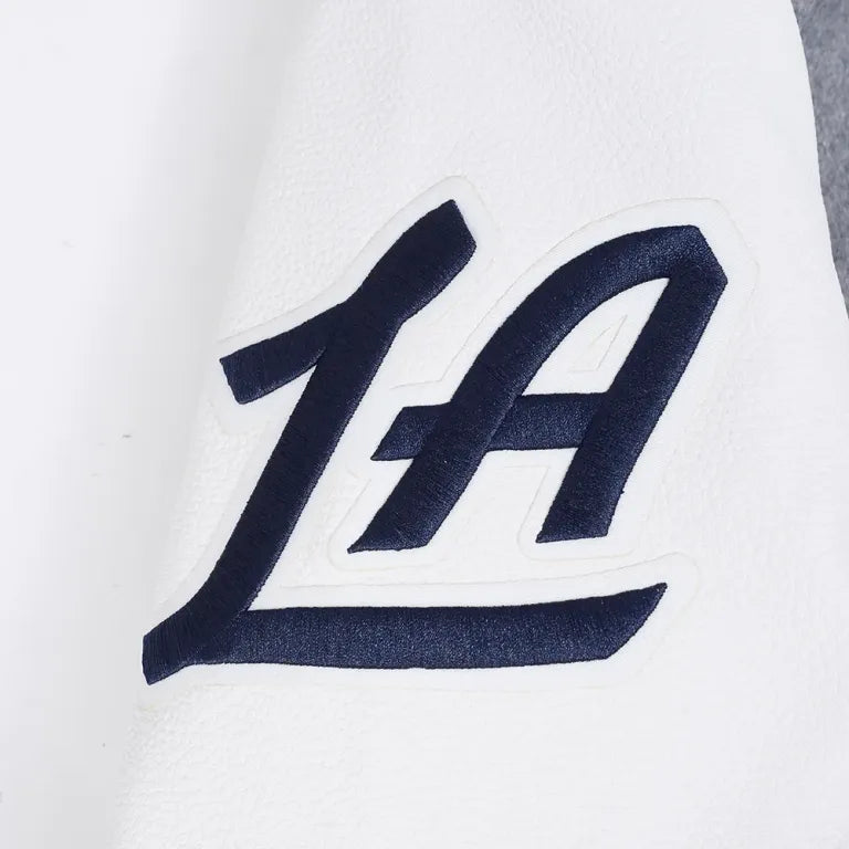 Los Angeles Clippers Old English Grey/White Varsity Jacket