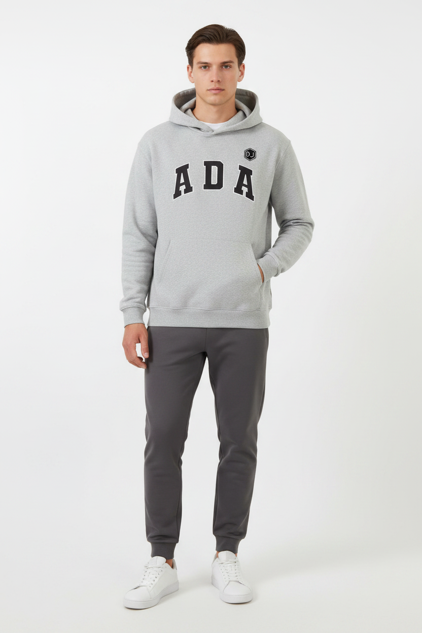 Male model wearing Cool Hoodie with Daniel Jack logo