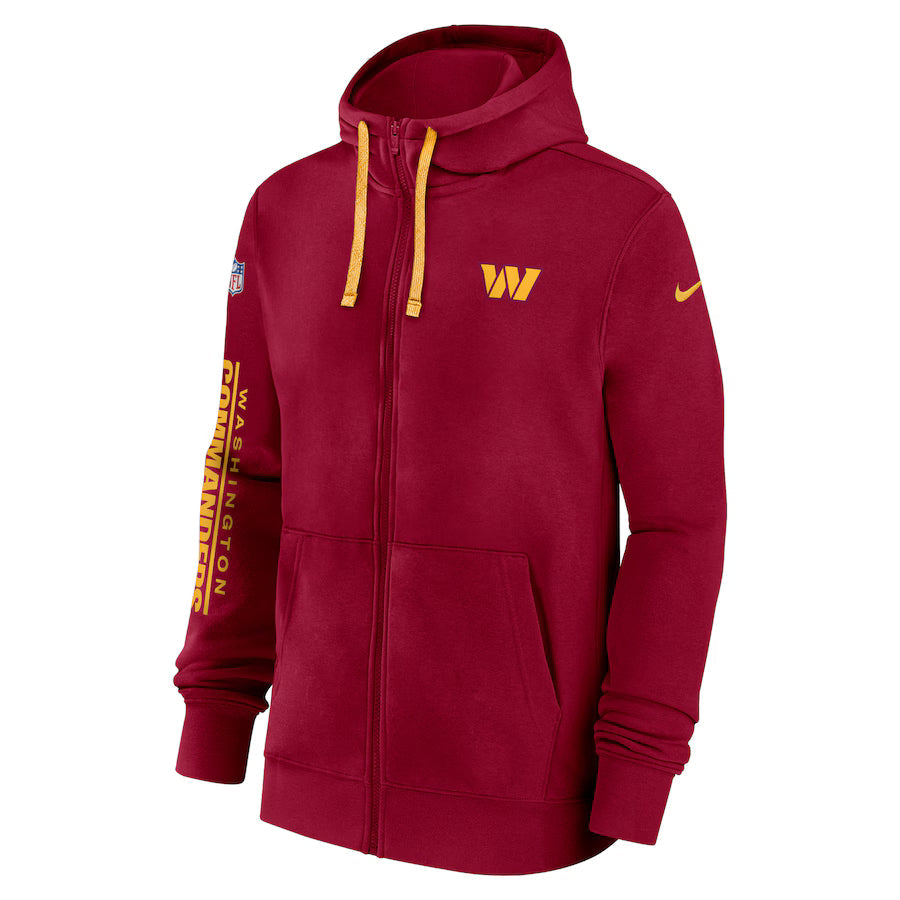 Washington Commanders Black &amp; Gray Zip-Up Hoodie - Recreated Inspired Edition