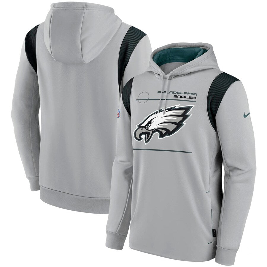 Nike Philadelphia Eagles Grey Logo Pullover Hoodie - Recreated Inspired Edition