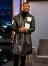 Michael B Jordan Leather Long Coat