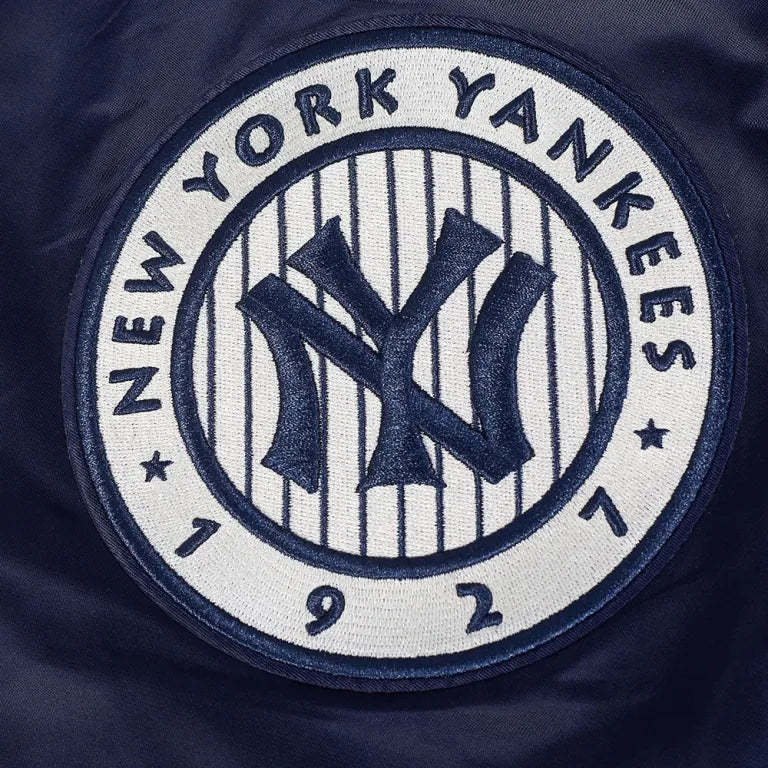 New York Yankees Modern Originals Navy Satin Varsity Jacket