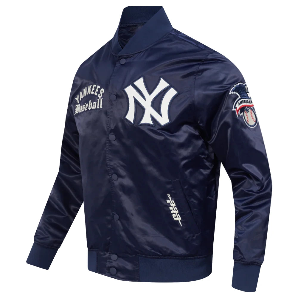 New York Yankees Modern Originals Navy Satin Varsity Jacket