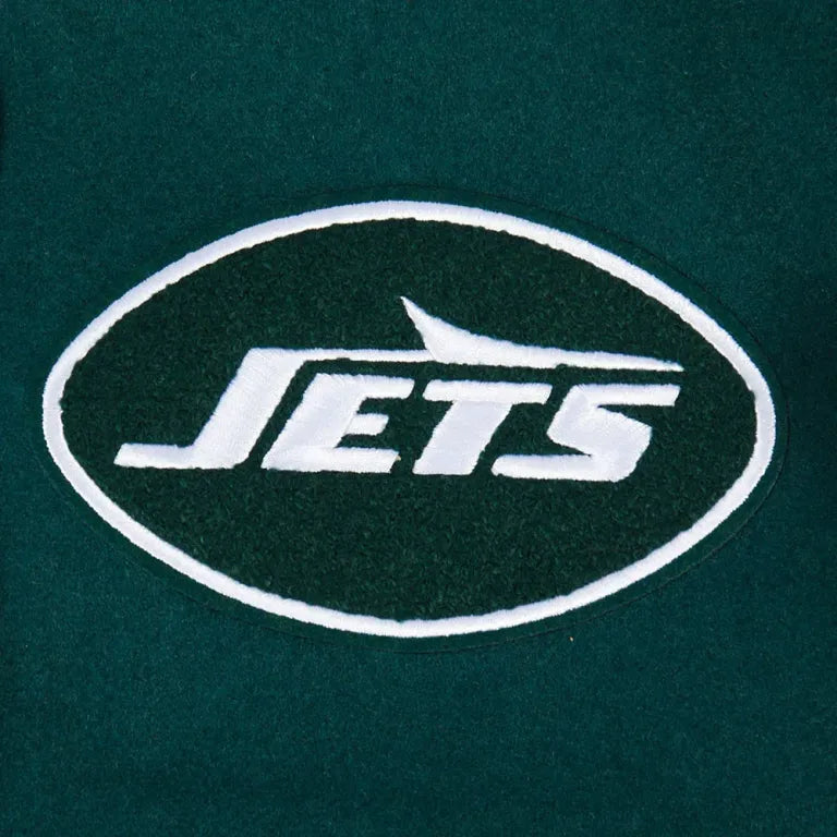 New York Jets Old English Wool/Leather Varsity Jacket