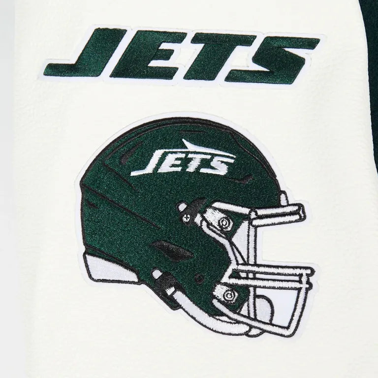 New York Jets Old English Wool/Leather Varsity Jacket