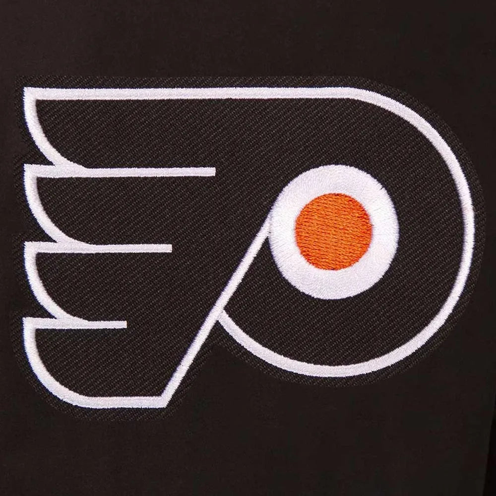 Philadelphia Flyers One Color Brown Wool & Leather Varsity Jacket