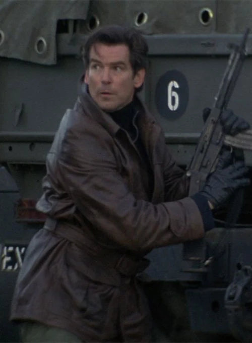 Pierce Brosnan Tomorrow Never Dies Leather Trench Coat