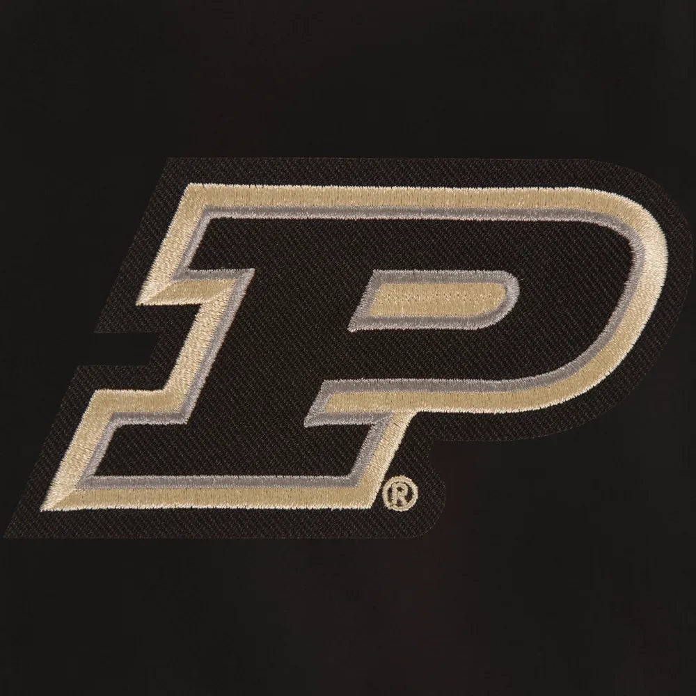Purdue Boilermakers One Color Full Wool Black Varsity Jacket