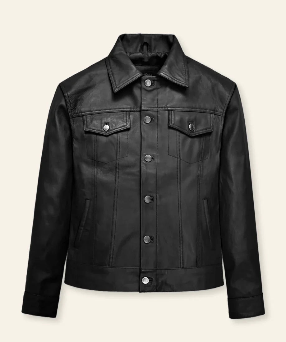 Yellowstone Rip Wheeler Black Leather Jacket