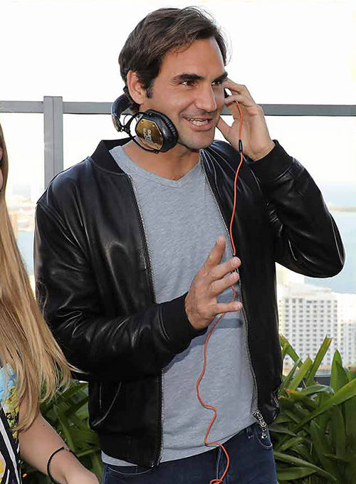Roger Federer Leather Jacket # 1
