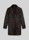 Rubbed Brown Will Smith I Robot Leather Trench Coat