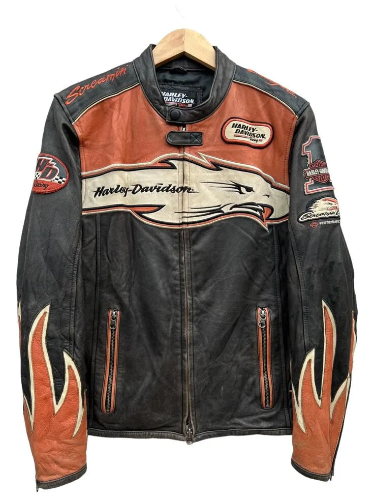 Men's Motorcycle Leather Jacket | Cruiser Biker Style | Vintage Black Rider Coat