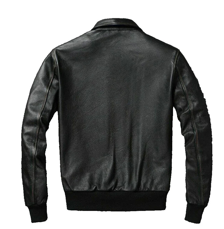 Mens Leather Casual Biker Jacket Coat Soft Motorcycle Genuine Biker Style Fit