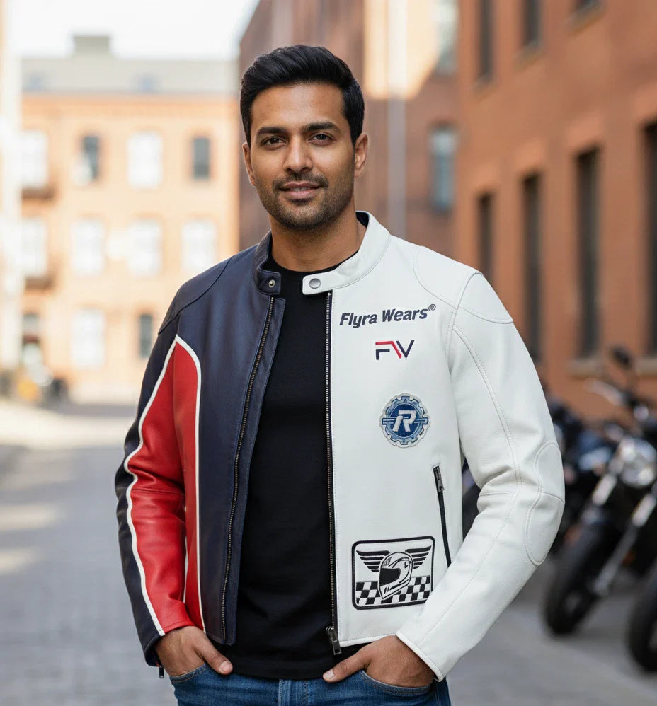 Genuine Cowhide Leather Motorcycle Jacket for Men | Premium Quality | YKK Zips