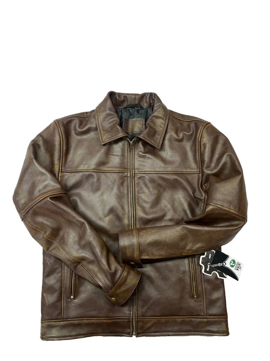 Men's Premium Brown Real Leather Jacket – Classic Style | Timeless Outerwear