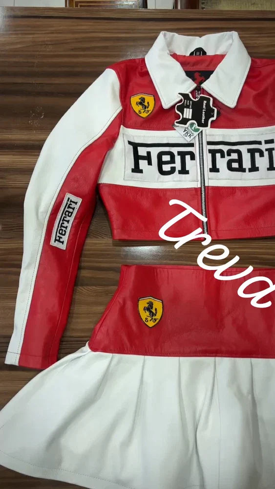 Handmade Women's Leather Skirt-Suit -  FASHION  & MOTORSPORTS - PREMIUM QUALITY