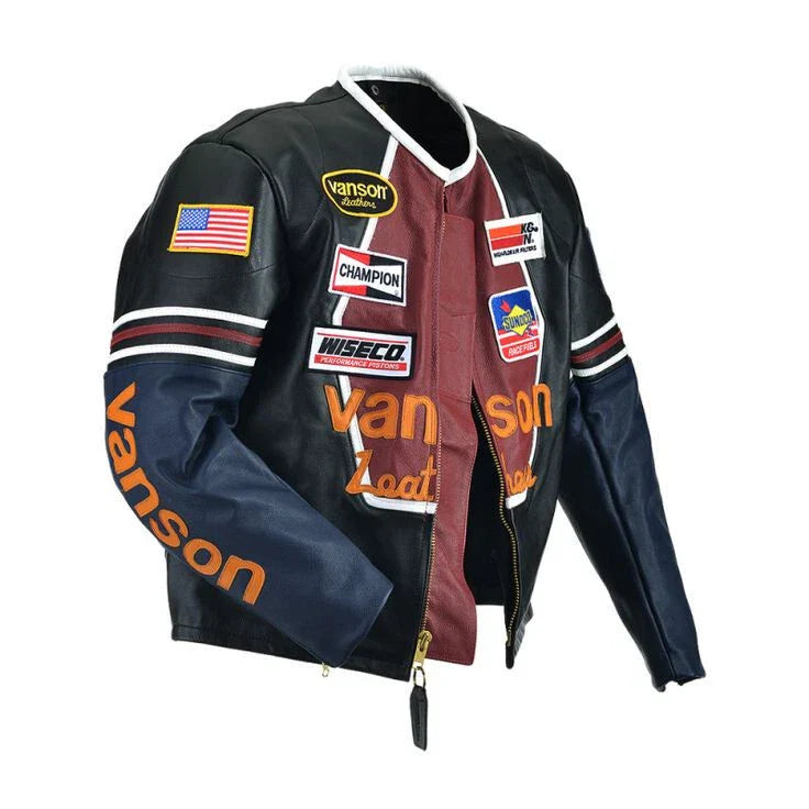 Men's Cowhide Leather Racing Jacket – Motorsport Inspired | Premium Quality