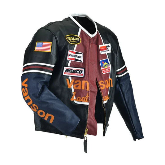 Men's Cowhide Leather Racing Jacket – Motorsport Inspired | Premium Quality