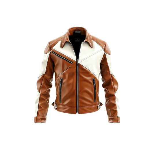 Men's Cowhide Leather Jacket | Handmade Biker Motorcycle Jacket - LUXURY