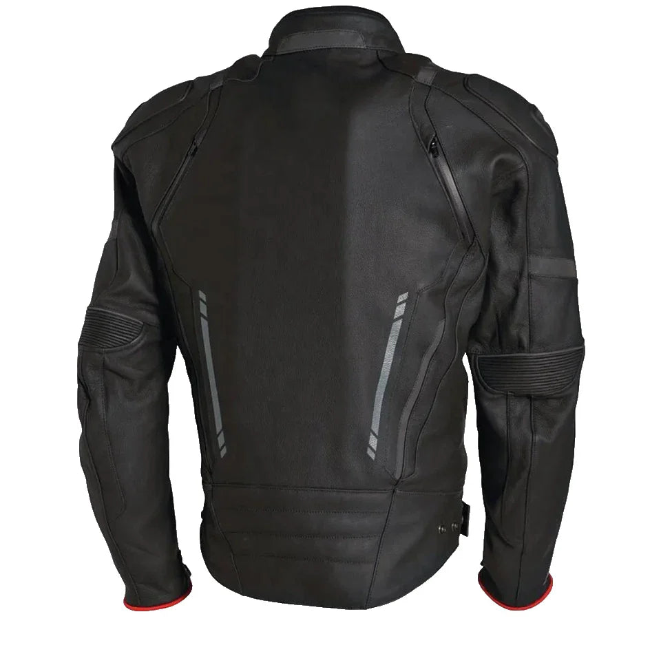 Motorcycle Racing Leather Jacket CE Armor | Protective Gear Men |Cowhide Leather