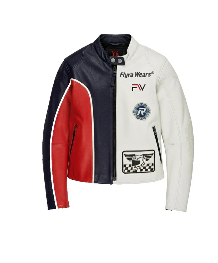 Genuine Cowhide Leather Motorcycle Jacket for Men | Premium Quality | YKK Zips