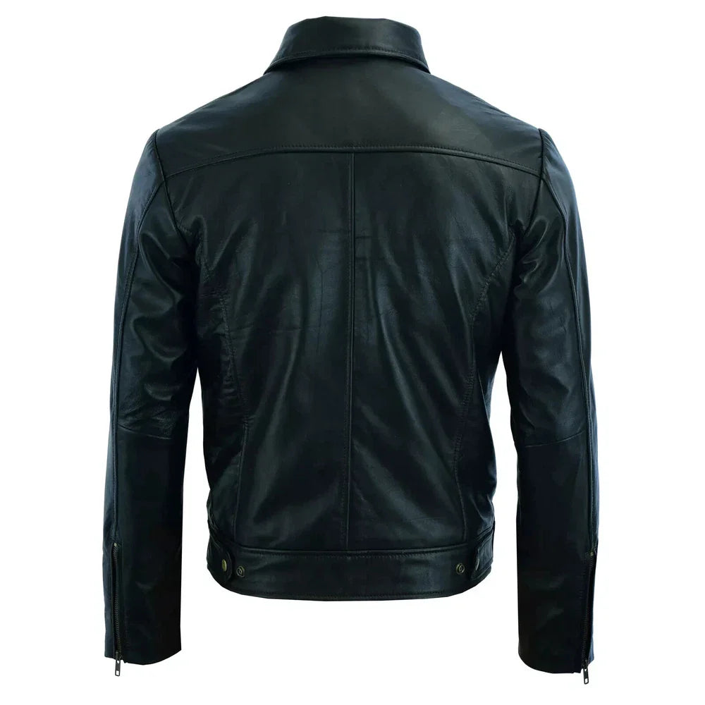 Premium Men's Cowhide Leather Jacket - Best Selling Fashion Outerwear - Casual