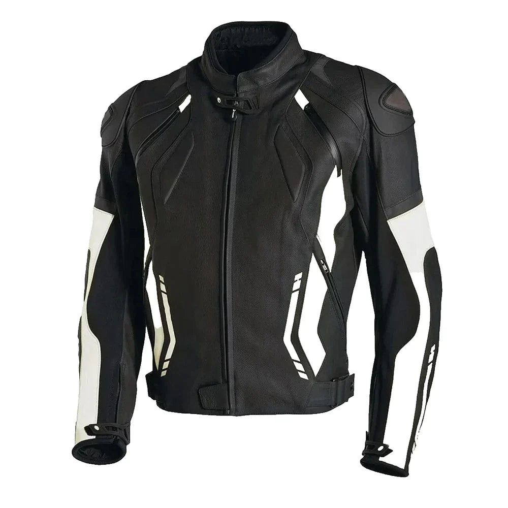 Motorcycle Racing Leather Jacket CE Armor | Protective Gear Men |Cowhide Leather