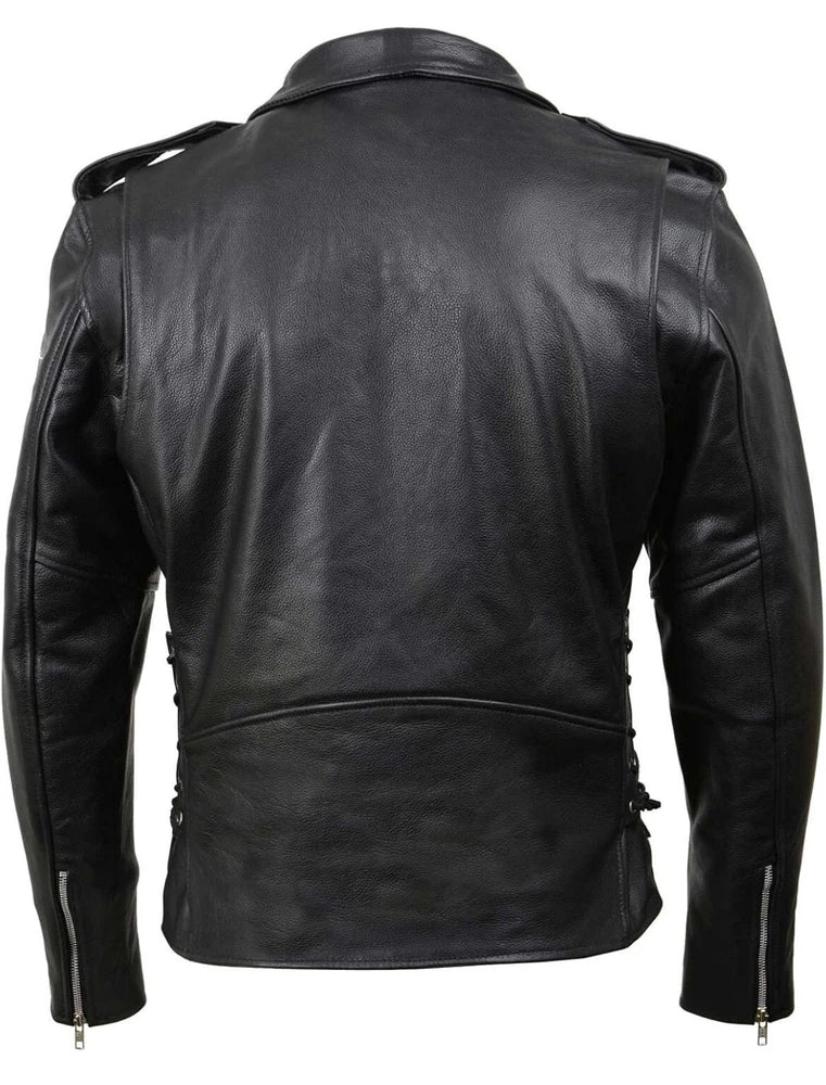 Men's Cowhide Leather Jacket -  Premium & Durable - Fashion Wear - Biker Wear.