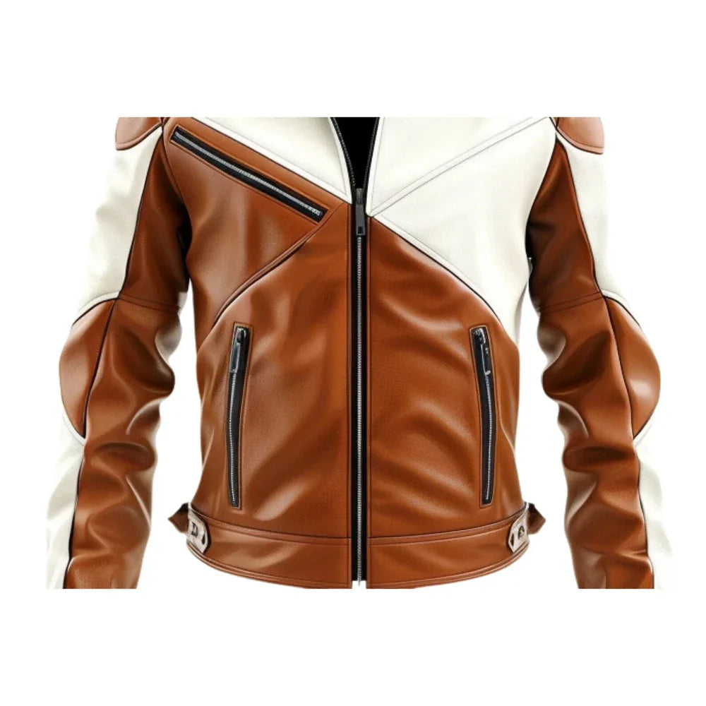 Men's Cowhide Leather Jacket | Handmade Biker Motorcycle Jacket - LUXURY