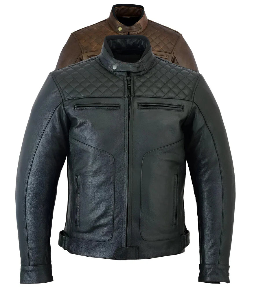Leather Motorbike Motorcycle Jacket Touring With Genuine CE Biker Armour Thermal