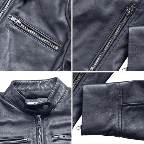 Premium Women's Leather Cafe Racer Jacket – High-Quality Cowhide Leather Jacket