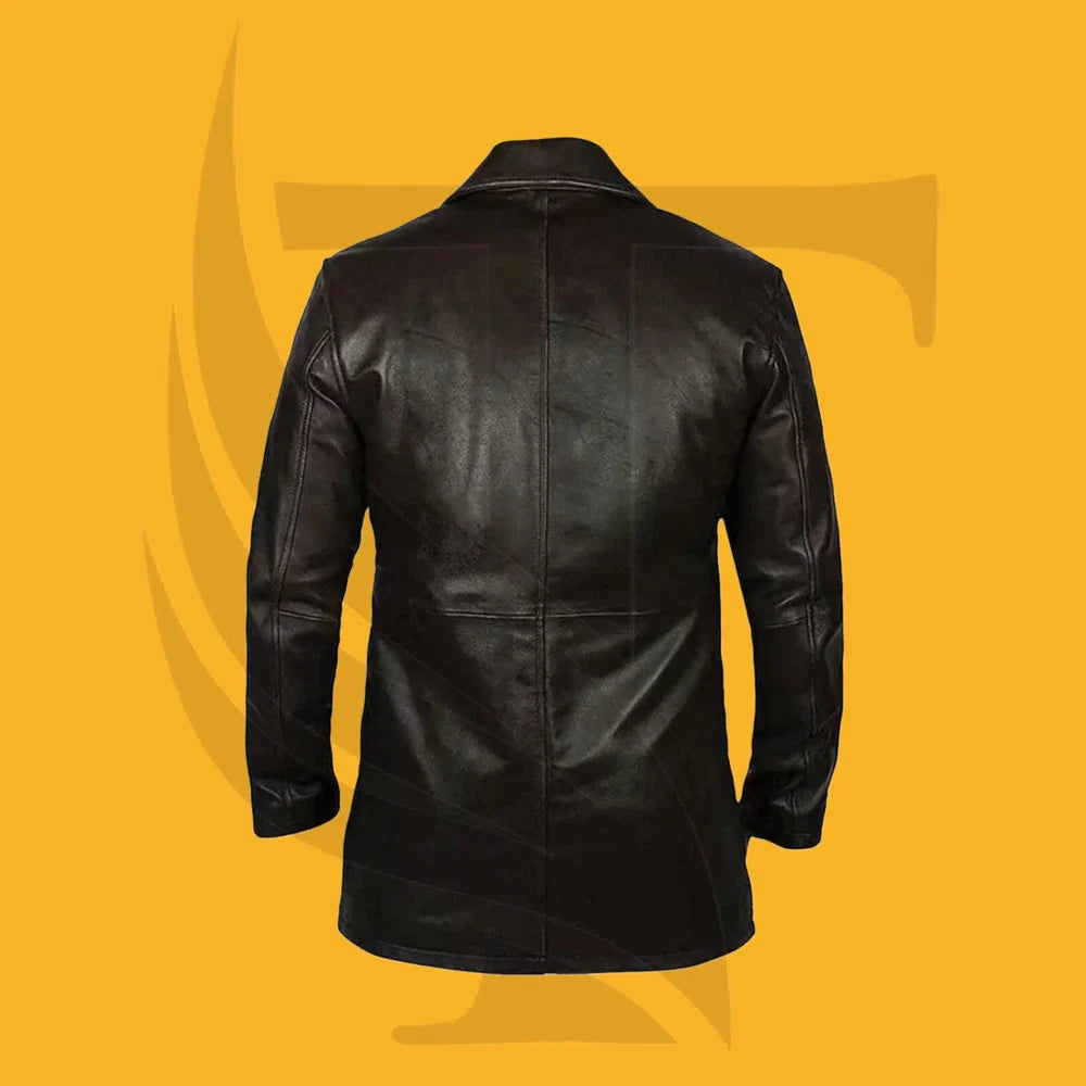 New Men's Western Distressed COWHIDE Long Real Leather Jacket Coat– Fashion Wear