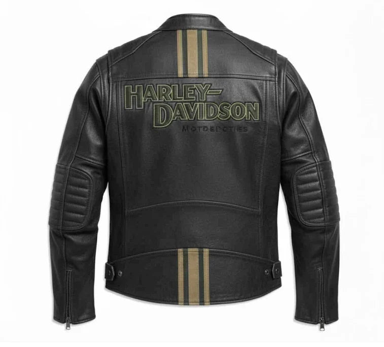 Men's Motorcycle Leather Jacket | Cruiser Biker Riding | Triple Vent Style