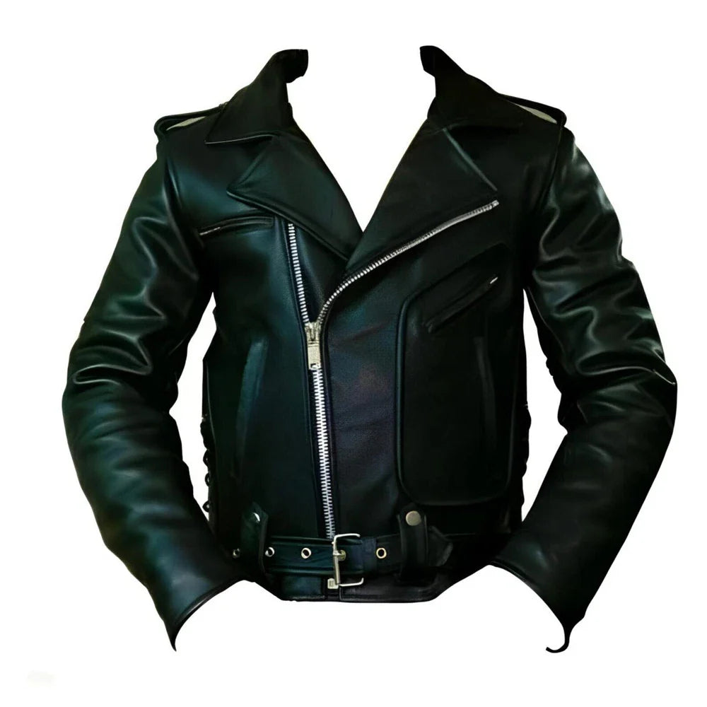 Men's KISS Army Genuine Cowhide Leather Motorcycle Jacket | Premium Quality