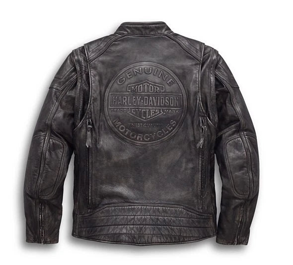 Men's Dauntless Convertible Biker Leather Jacket Vest Treva Cowhide Motorcycle
