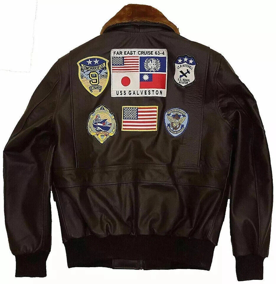 Top Gun Maverick Style Jacket – Cowhide Leather by Treva Leather Craft – Tom Cru