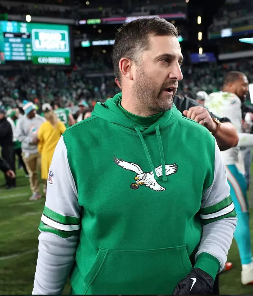 Nick Sirianni Philadelphia Eagles Salute to Service Short Sleeves Hoodie - Recreated Inspired Edition