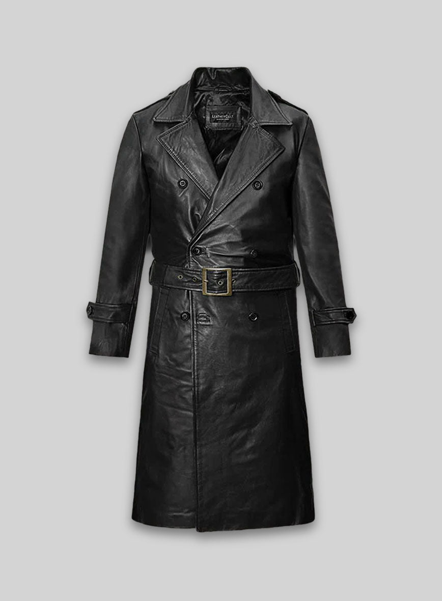 Samuel L. Jackson Shaft Leather Long Coat