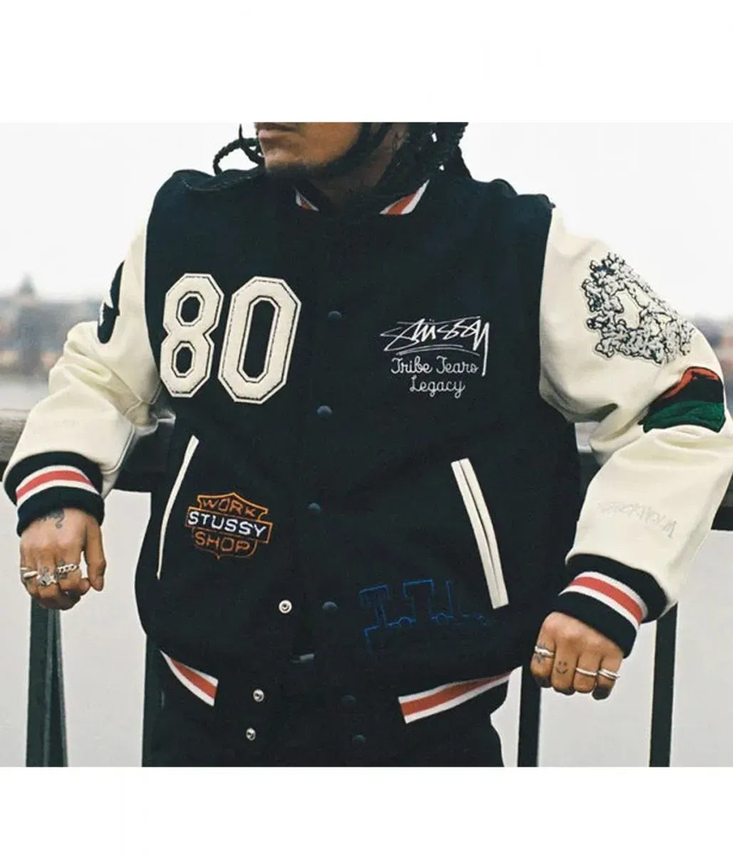 Varsity Denim Tears X Our Legacy TTL Black and White Jacket - Recreated Inspired Edition