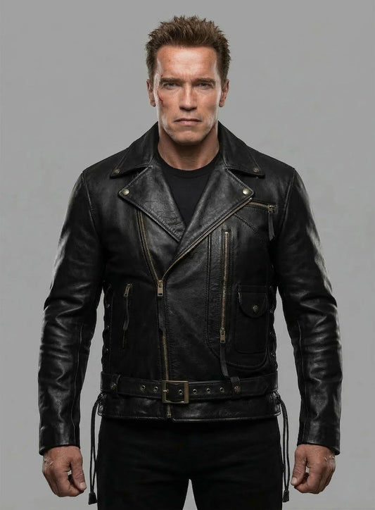 Terminator 2 Arnold Schwarzenegger Leather Jacket