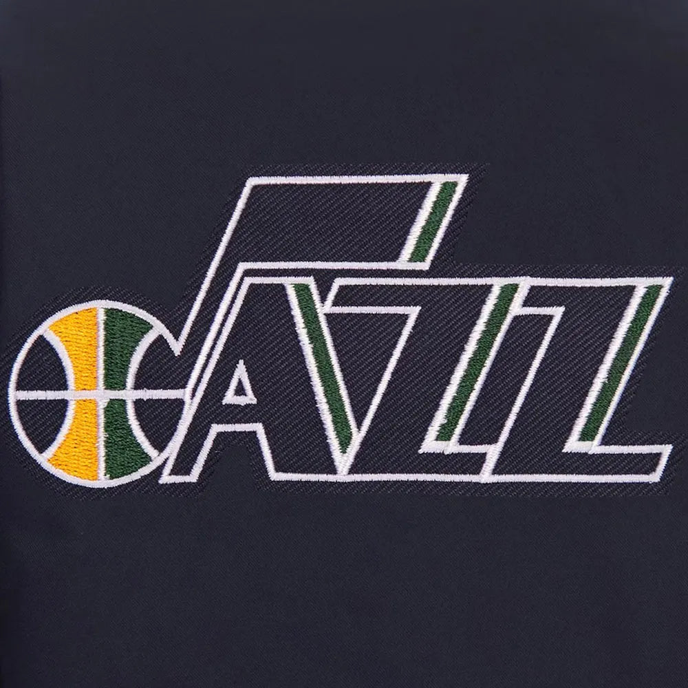 Utah Jazz One Color Navy Polyester Varsity Jacket