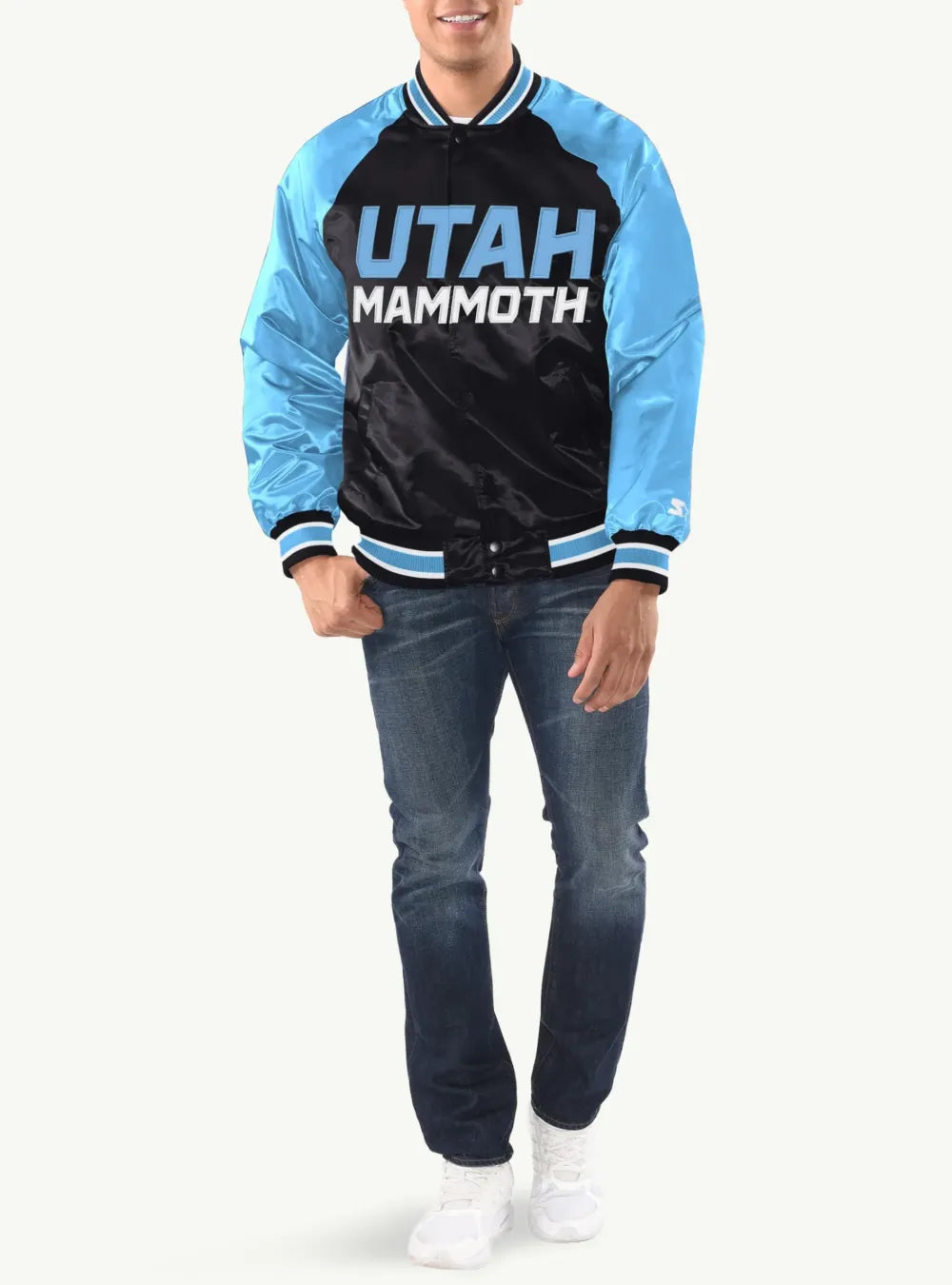 Utah Mammoth Inductee Black/Blue Polyester Varsity Jacket