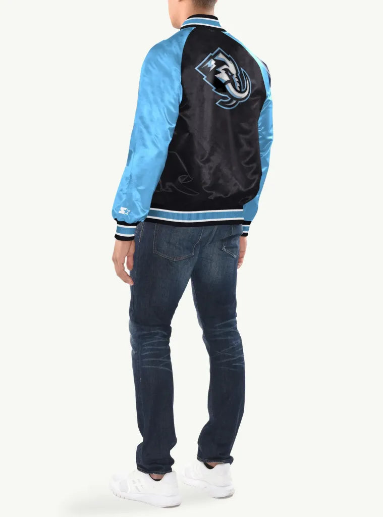 Utah Mammoth Inductee Black/Blue Polyester Varsity Jacket
