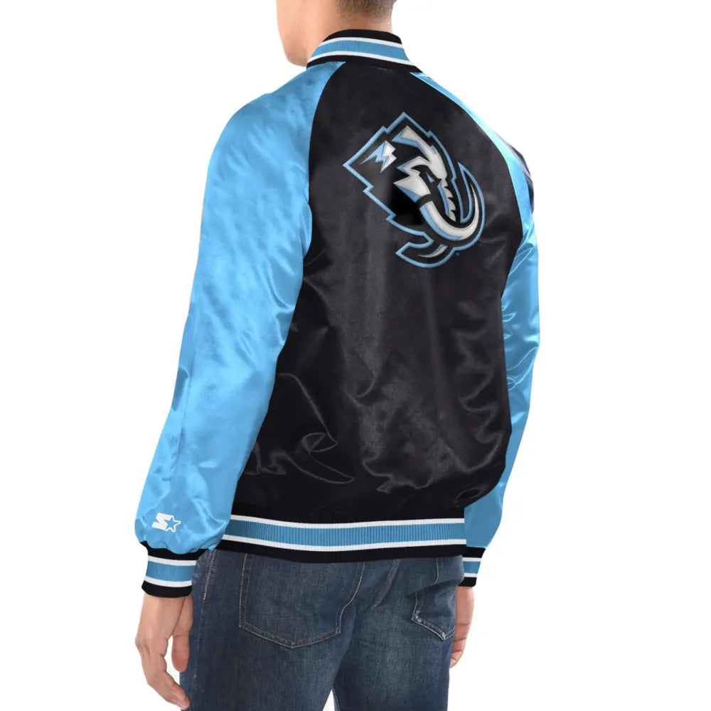 Utah Mammoth Inductee Black/Blue Polyester Varsity Jacket