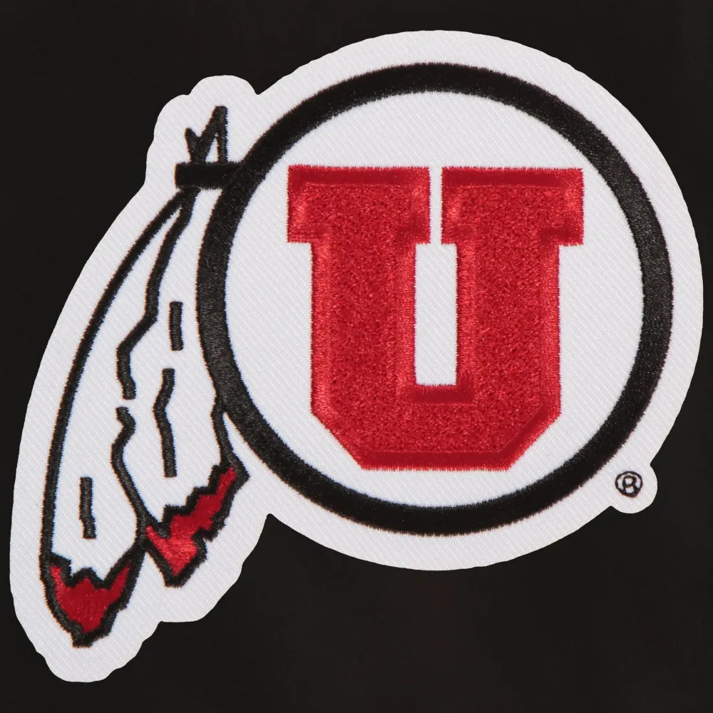 Utah Utes One Color Full Wool Black Varsity Jacket