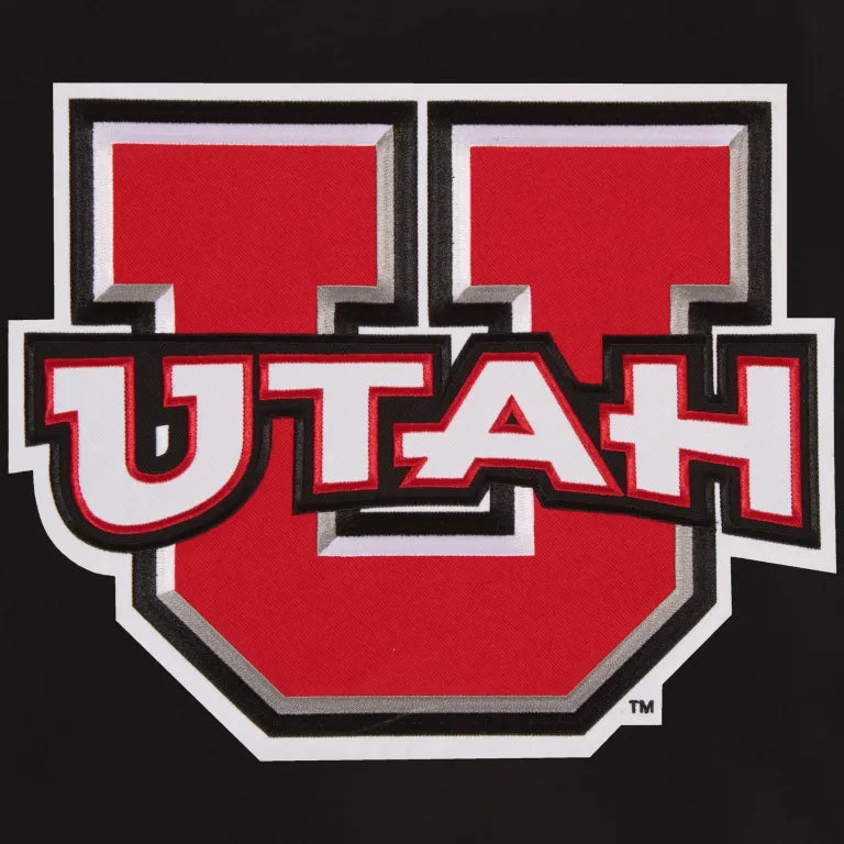Utah Utes One Color Full Wool Black Varsity Jacket