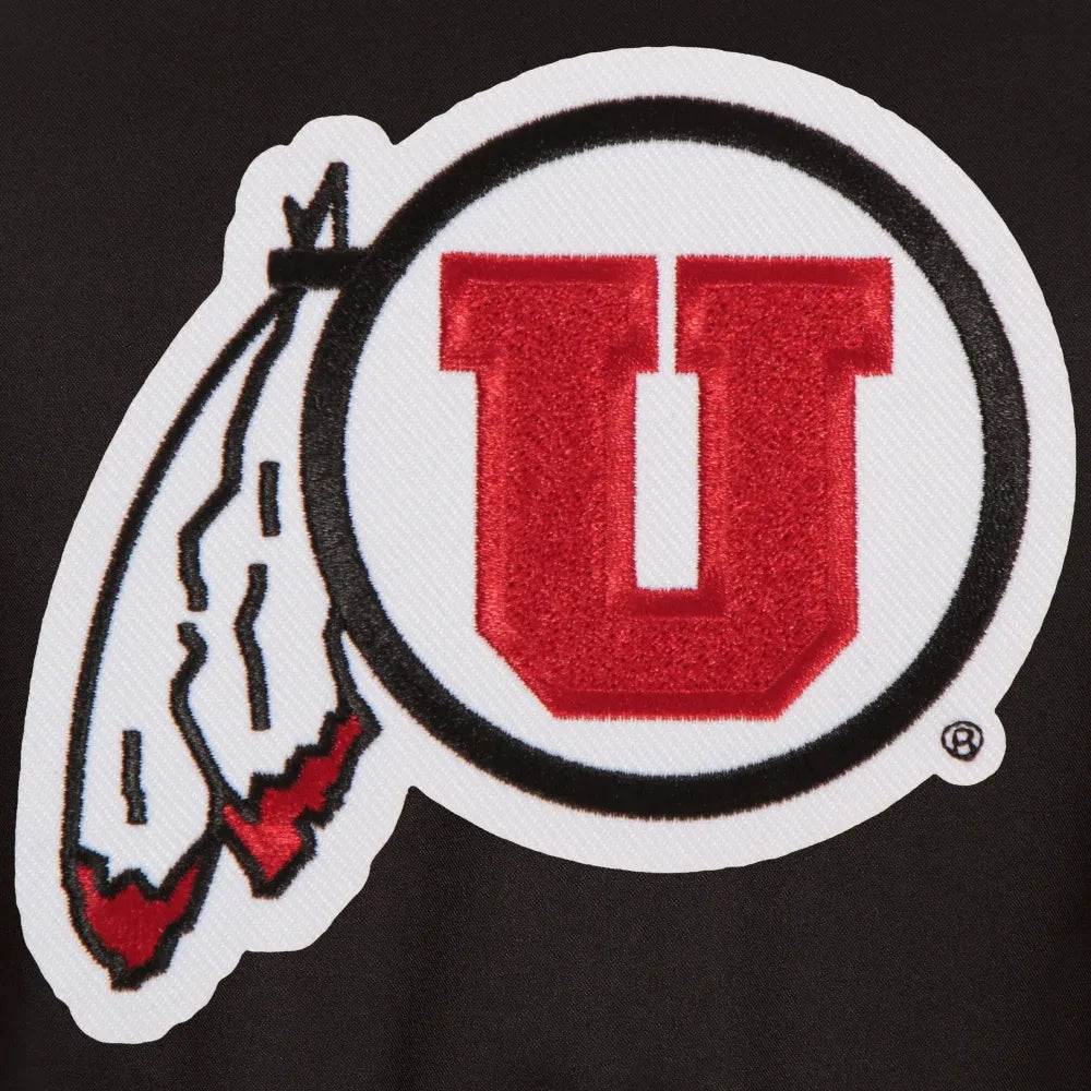 Utah Utes Poly One Color Black Varsity Jacket
