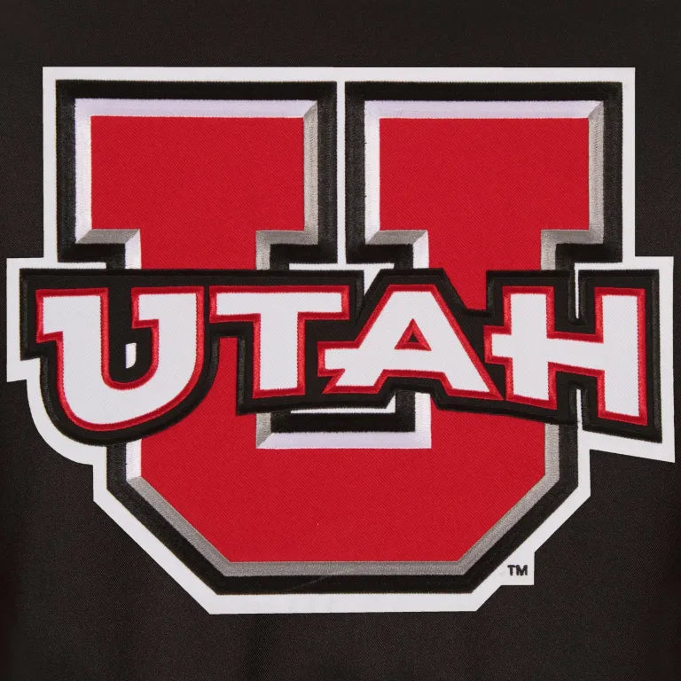 Utah Utes Poly One Color Black Varsity Jacket