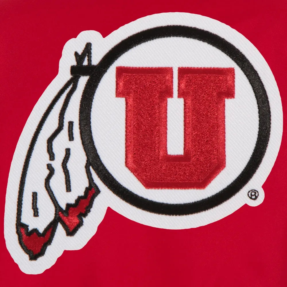 Utah Utes Poly One Color Red Varsity Jacket